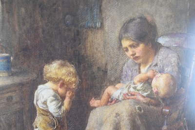 Lot 410 - John Henry Henshall RWS (1856-1928) - Watercolour - 'Spilled milk'