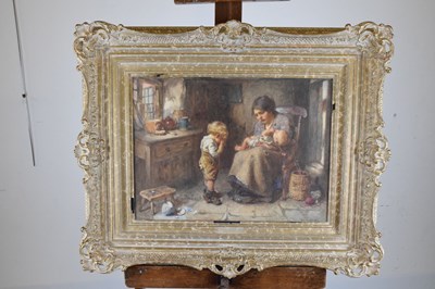 Lot 410 - John Henry Henshall RWS (1856-1928) - Watercolour - 'Spilled milk'