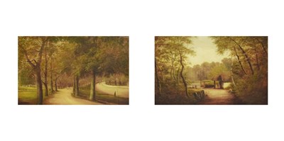 Lot 423 - Henry Harris - Pair of oils on canvas - 'The Avenue, Clifton', and 'Keepers Cottage, Blaise Woods'