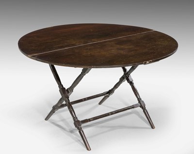 Lot 568 - Edwardian folding coaching table - Thornton & Herne