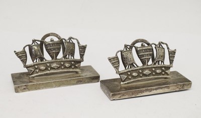 Lot 126 - Pair of George V silver menu holders