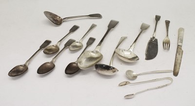 Lot 145 - Assorted Georgian and later silver flatware