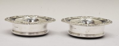 Lot 131 - Pair of Elizabeth II silver wine coasters