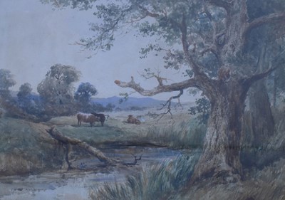 Lot 408 - 19th Century English school - Watercolour - Rural landscape - signed 'David Cox 1859'