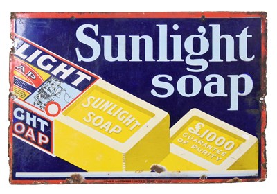 Lot 183 - Sunlight Soap enamel sign