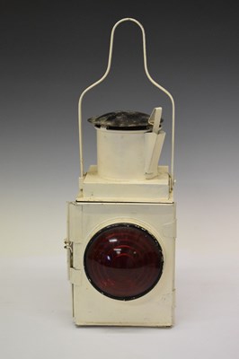 Lot 219 - British Railways BR (M) cream painted railway lamp