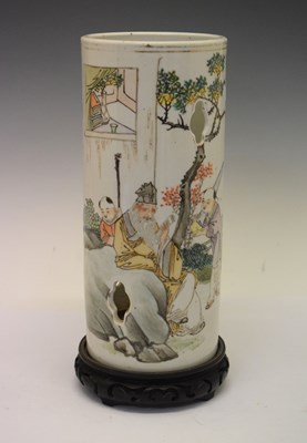 Lot 333 - Chinese porcelain cylindrical vase