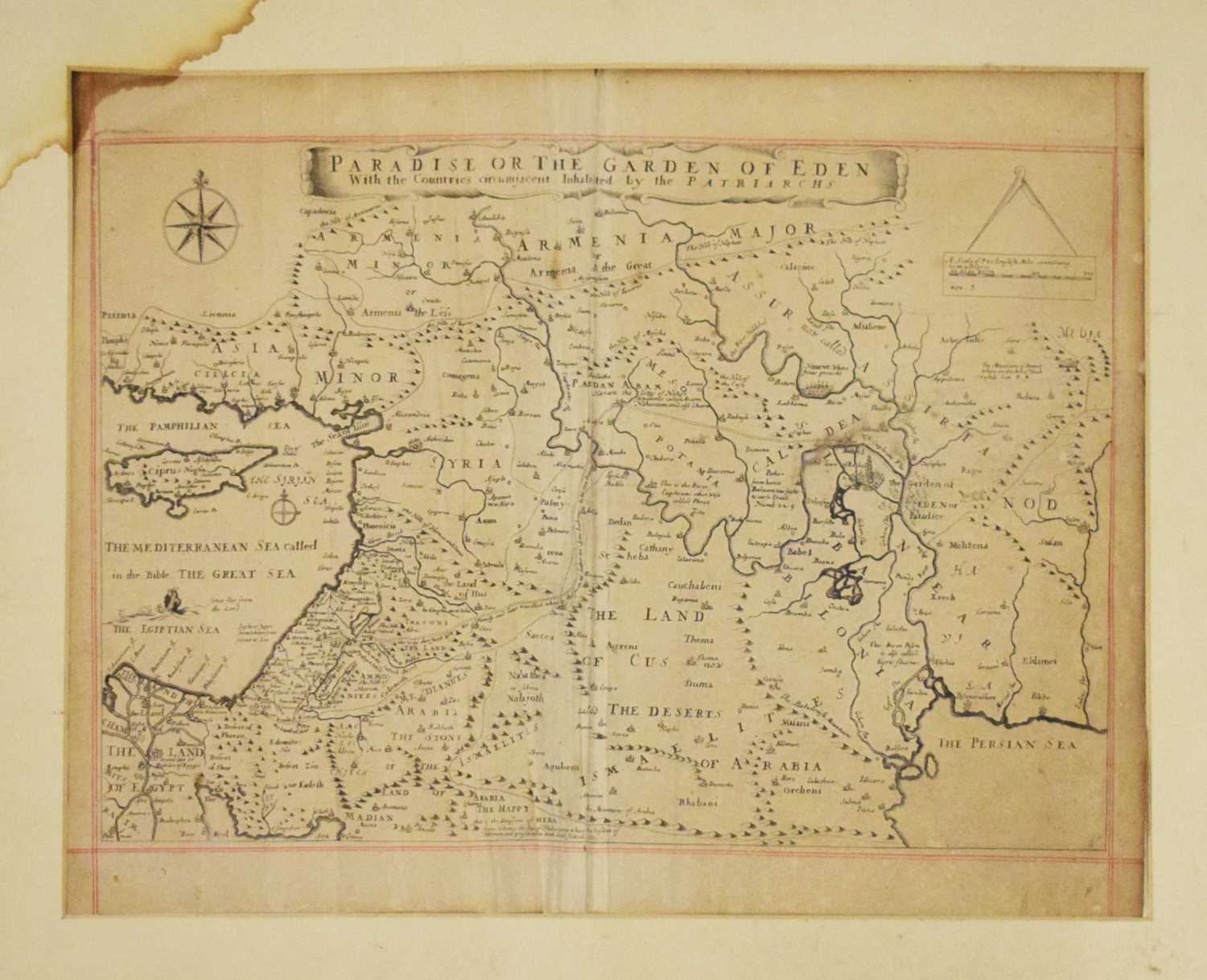 Lot 371 - Moxon (Joseph) 'Paradise, or the Garden of Eden', map of the Middle East