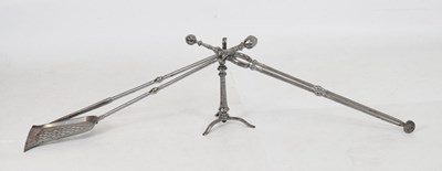 Lot 511 - Early 19th Century set of three polished steel fireirons