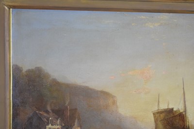 Lot 417 - Manner of Francis Danby ARA (1793-1861) - Oil on canvas laid on board - Coastal scene