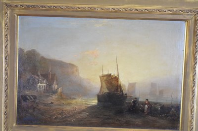 Lot 417 - Manner of Francis Danby ARA (1793-1861) - Oil on canvas laid on board - Coastal scene