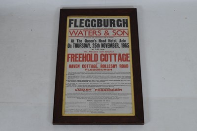 Lot 254 - Auction poster for Fleggburgh, Great Yarmouth sold by Waters & son