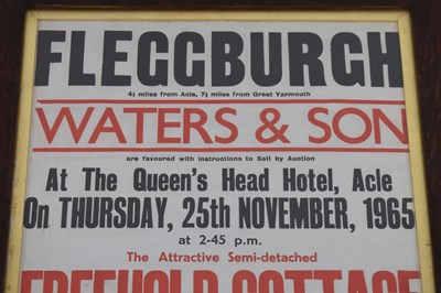 Lot 254 - Auction poster for Fleggburgh, Great Yarmouth sold by Waters & son