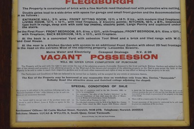 Lot 254 - Auction poster for Fleggburgh, Great Yarmouth sold by Waters & son