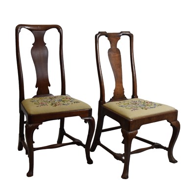 Lot 569 - 18th Century walnut single chair, etc