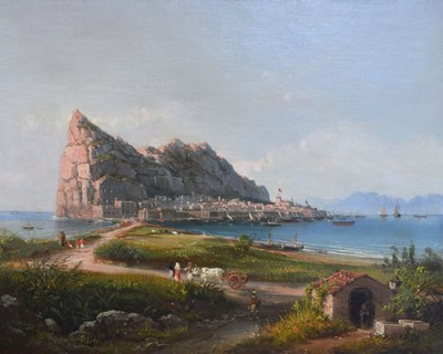 Lot 387 - 19th Century School - Oil on canvas - Gibraltar