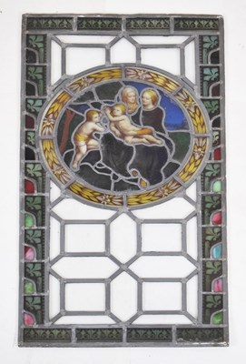 Lot 507 - Victorian stained glass window panel