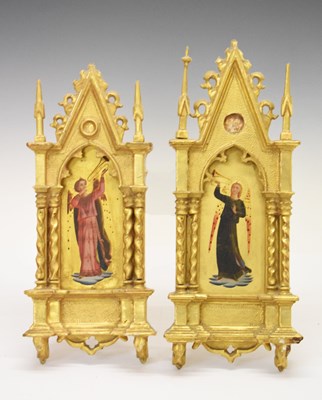 Lot 382 - After Fra Angelico - Pair of Italian Renaissance Revival oils on panel