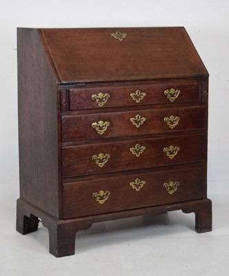 Lot 481 - Late 18th Century mahogany and oak fall front bureau