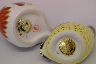 Lot 349 - Six Royal Crown Derby bird paperweights