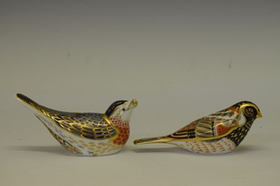 Lot 349 - Six Royal Crown Derby bird paperweights