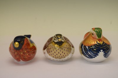 Lot 350 - Three Royal Crown Derby bird paperweights