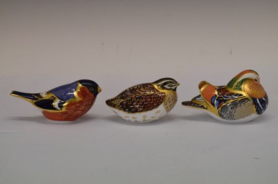 Lot 350 - Three Royal Crown Derby bird paperweights