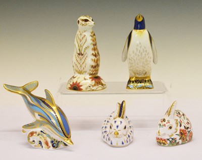 Lot 352 - Five Royal Crown Derby paperweights