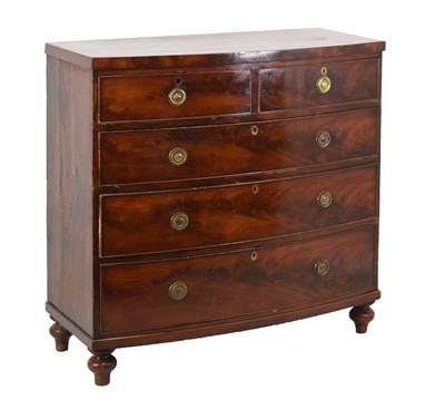 Lot 510 - Victorian mahogany bowfront chest of drawers