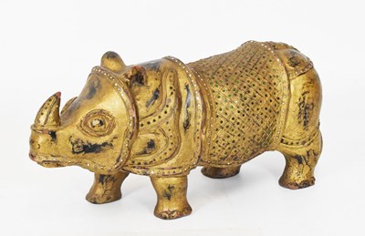 Lot 240 - Indian gilt model rhino