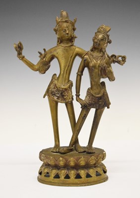 Lot 358 - South Indian (Chola) bronze figure group of Shiva and Parvati