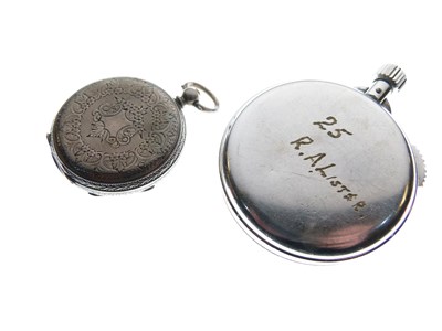 Lot 109 - Omega Prestons timer division stopwatch, and Victorian lady’s fob watch