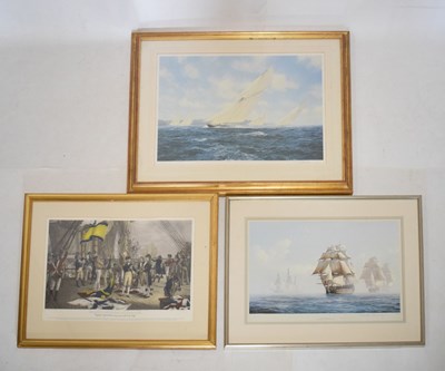 Lot 528 - 'Nelson Last Signal at Trafalgar', 'Prelude to Trafalgar' and Steven Dews nautical print