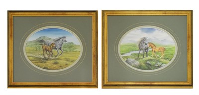 Lot 392 - Dick Twinney - Pair of watercolours - Grey and foal