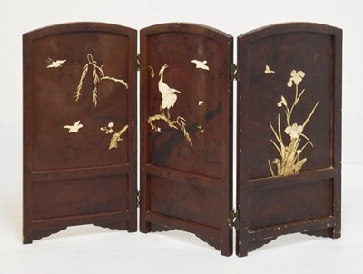 Lot 364 - Japanese Meiji period three-fold screen