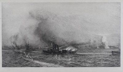 Lot 174 - After William Lionel Wyllie (1851-1931) etching 'Battle of Jutland'