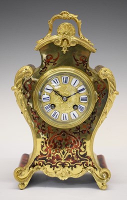 Lot 452 - Samuel Marti - French red boulle mantel clock