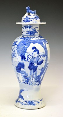 Lot 273 - Chinese porcelain blue and white baluster jar and cover