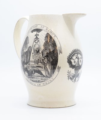 Lot 274 - English creamware jug, circa 1800, commemorating George Washington