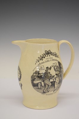 Lot 274 - English creamware jug, circa 1800, commemorating George Washington