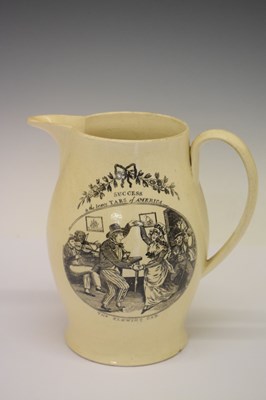 Lot 274 - English creamware jug, circa 1800, commemorating George Washington