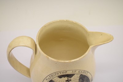 Lot 274 - English creamware jug, circa 1800, commemorating George Washington