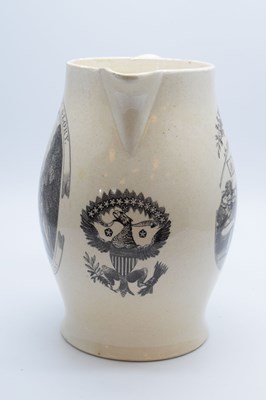Lot 274 - English creamware jug, circa 1800, commemorating George Washington