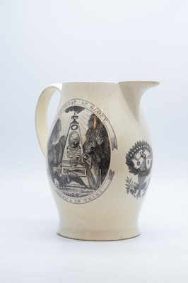 Lot 274 - English creamware jug, circa 1800, commemorating George Washington