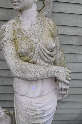 Lot 574 - Large composite stone garden statue of Diana the Huntress