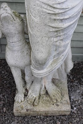 Lot 574 - Large composite stone garden statue of Diana the Huntress
