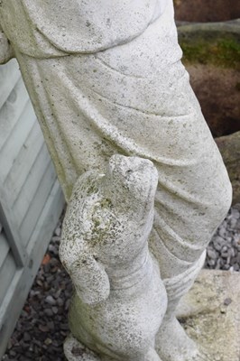 Lot 574 - Large composite stone garden statue of Diana the Huntress
