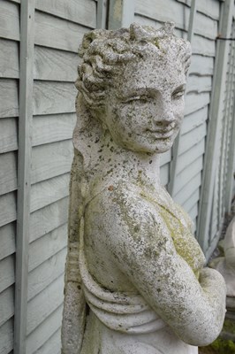 Lot 574 - Large composite stone garden statue of Diana the Huntress