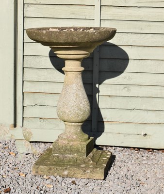 Lot 560 - Composite stone pedestal bird bath