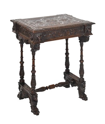 Lot 525 - 19th Century Renaissance revival fruitwood writing table